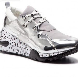 Steve Madden Cliff white and silver sneakers